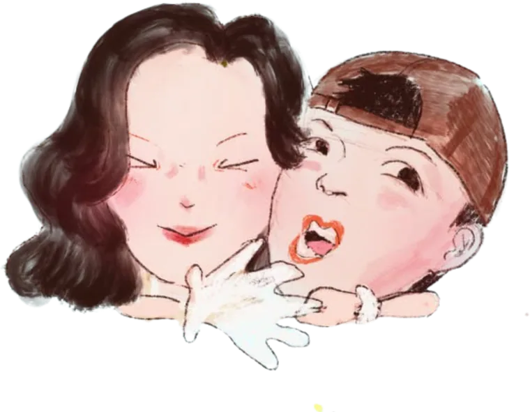 Tranh vẽ Quốc Anh và Diệp Khanh